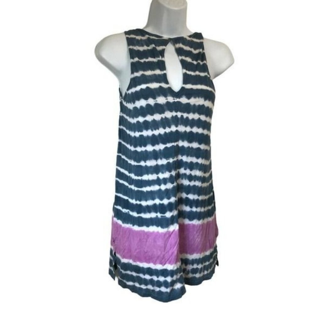 SOLOW Tie-Dye Tunic Longline Tank Top XS Boho Malibu Hippie Beach Swim Cover-Up